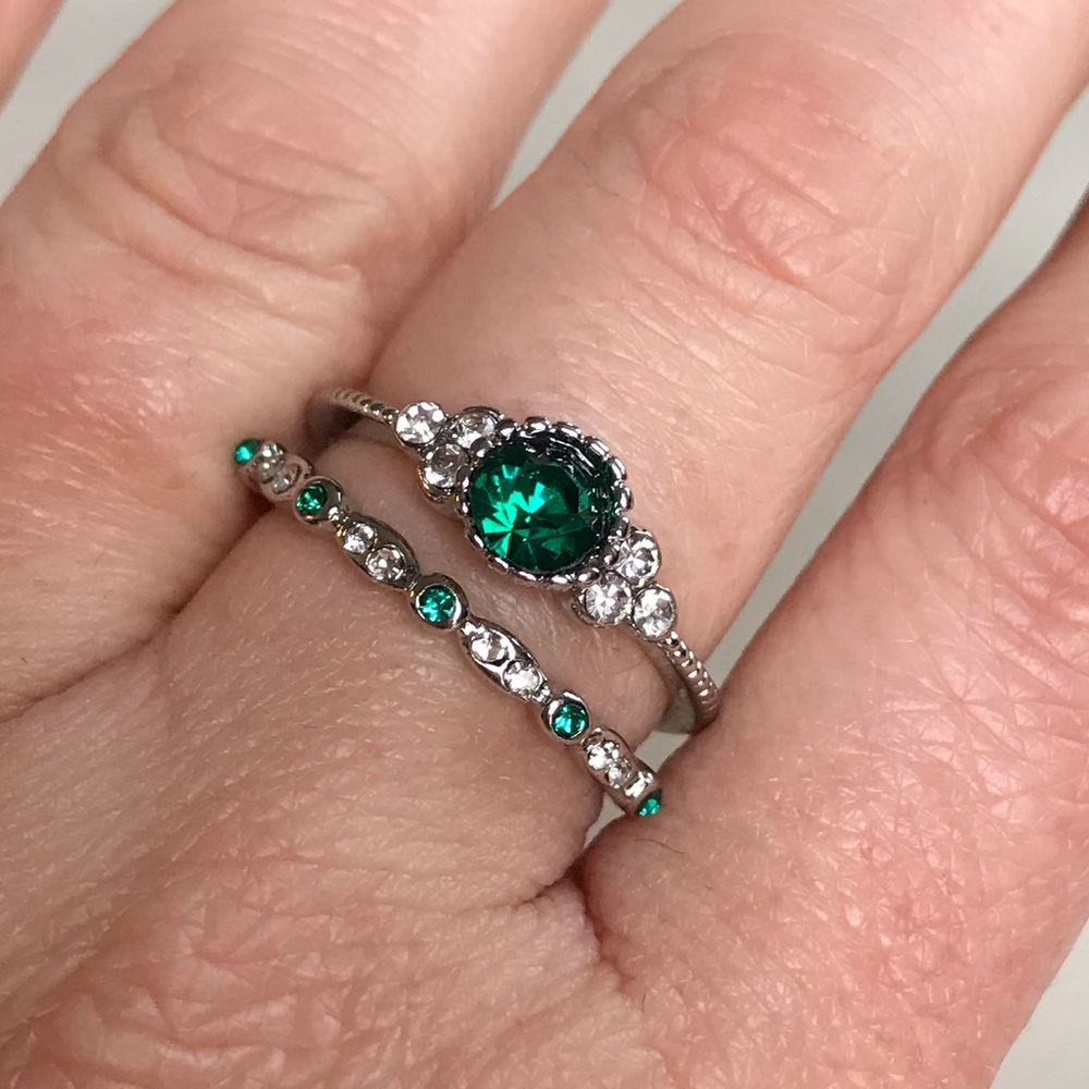 NWT Beautiful silver and teal bridal set. - Picture 1 of 5